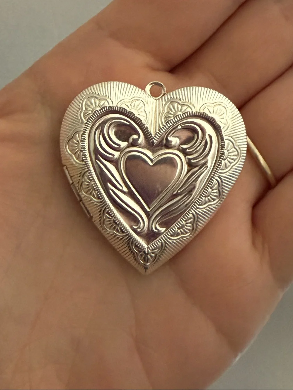 Vintage 925 heart locket pendant - Picture 2 of 3